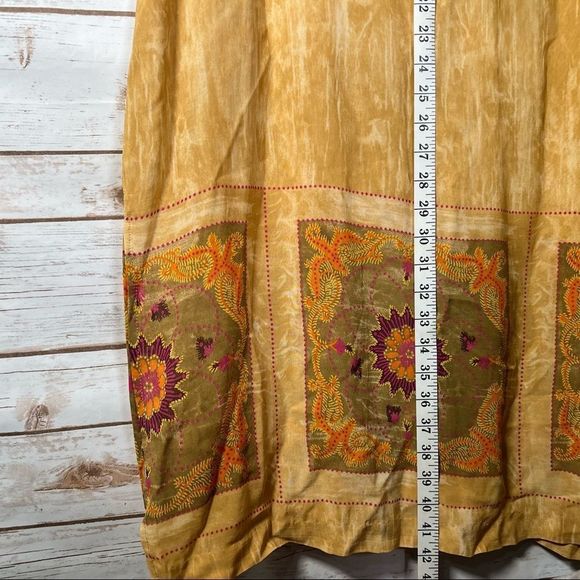 Vintage Farouche Marbled Yellow Tunic w Print on Bottom Size 14 Made in Canada - Picture 3 of 13